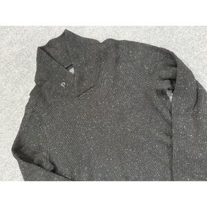 Abercrombie & Fitch Sweater Mens Medium Gray Shawl Collar Speckled Pullover